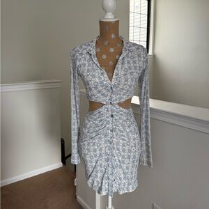 Cotton Candy LA Blue and White Patterned Fabric